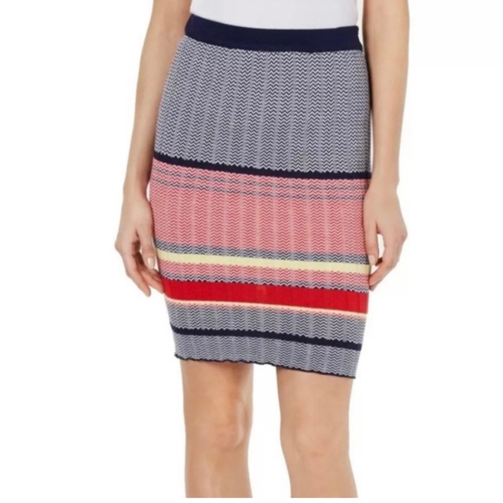 Lucy Paris Kylie Striped Pull On Knit Sweater Skirt